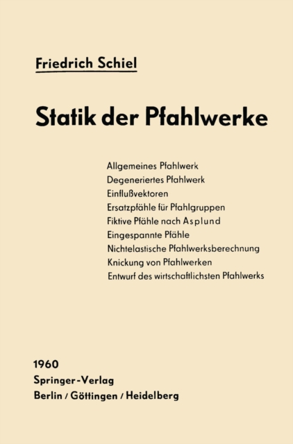 Statik der Pfahlwerke