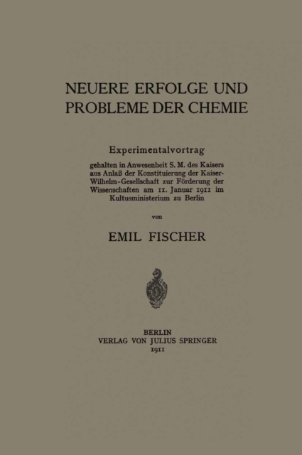 Neuere Erfolge und Probleme Der Chemie