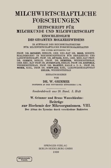 Beiträge zur Biochemie der Mikroorganismen VIII
