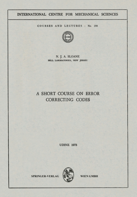 Short Course on Error Correcting Codes