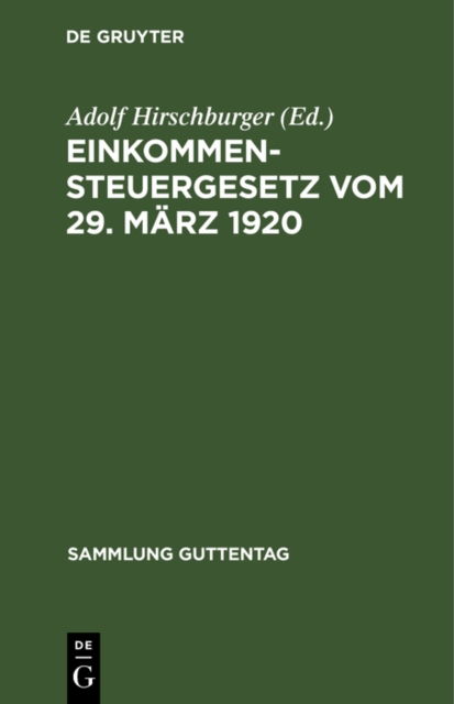 Einkommensteuergesetz vom 29. März 1920