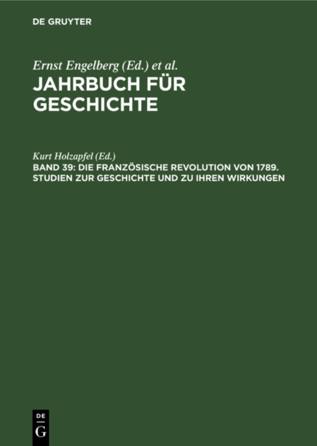 Die Franzosische Revolution von 1789. Studien zur Geschichte und zu ihren Wirkungen