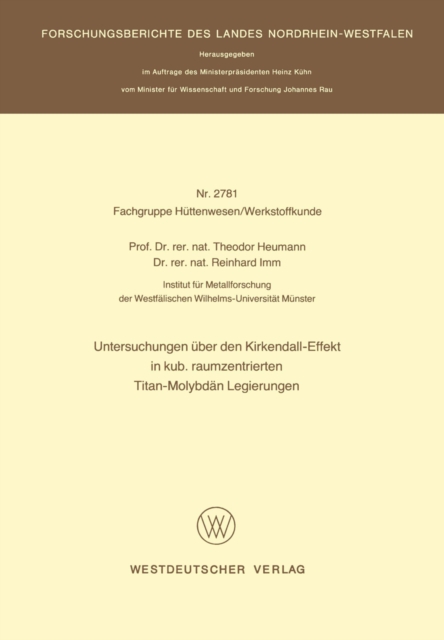 Untersuchungen über den Kirkendall-Effekt in kub. raumzentrierten Titan-Molybdän Legierungen