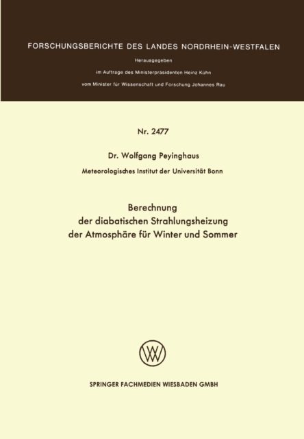 Berechnung der diabatischen Strahlungsheizung der Atmosphäre für Winter und Sommer