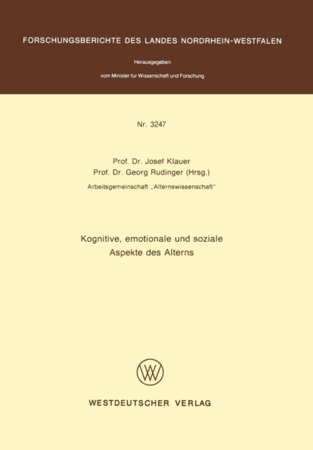 Kognitive, emotionale und soziale Aspekte des Alterns