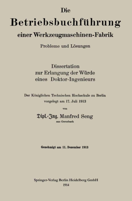 Die Betriebsbuchführung einer Werkzeugmaschinen-Fabrik