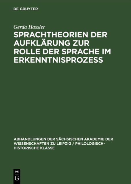 Sprachtheorien der Aufklarung zur Rolle der Sprache im Erkenntnisprozess