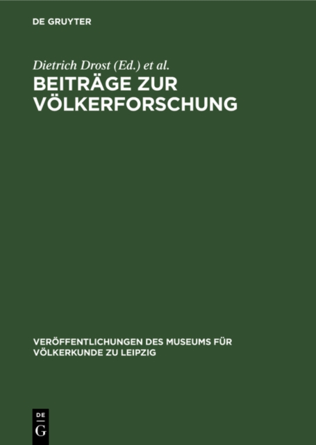 Beitrage zur Volkerforschung