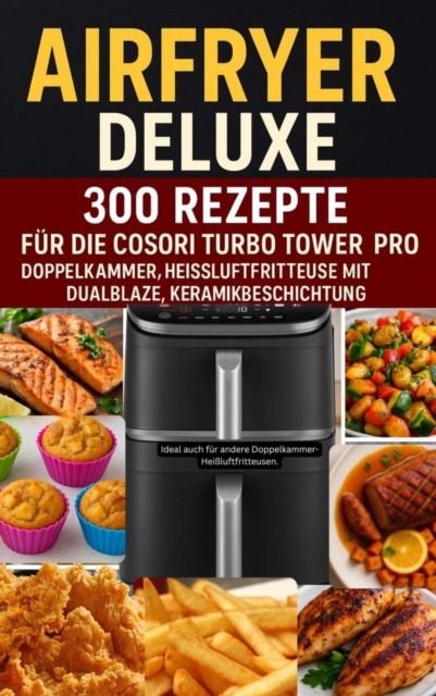 Airfryer Deluxe: Uber 300 Rezepte fur die COSORI Turbo Tower Pro - Doppelkammmer-Heiluftfritteuse mit DualBlaze, Keramikbeschichtung