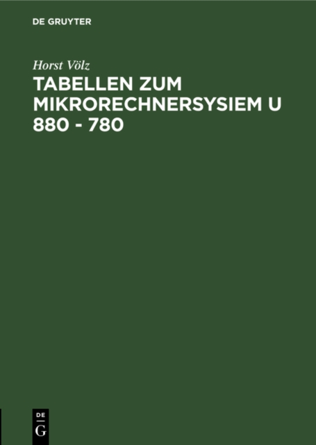 Tabellen zum Mikrorechnersysiem U 880 - 780