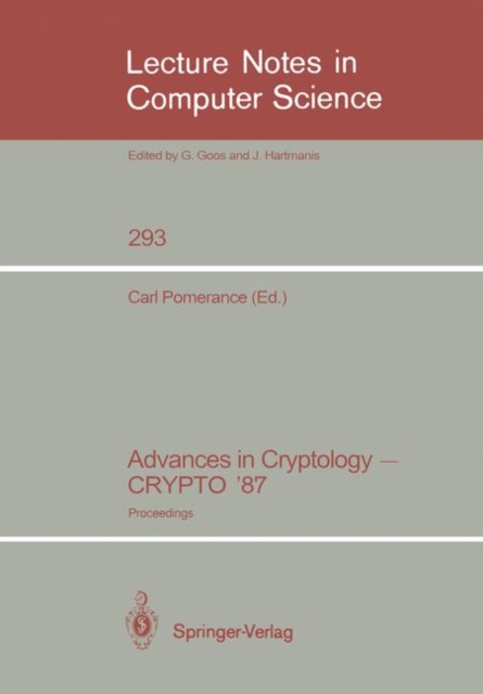 Advances in Cryptology - CRYPTO '87