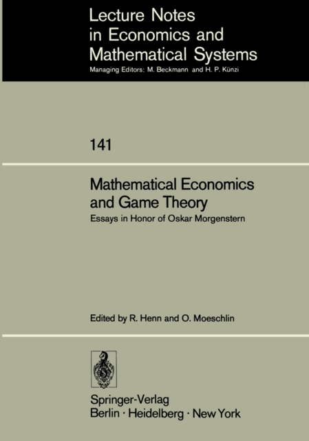 Mathematical Economics and Game Theory