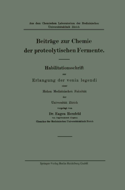 Beiträge zur Chemie der proteolytischen Fermente