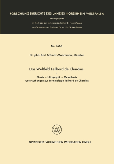 Das Weltbild Teilhard de Chardins
