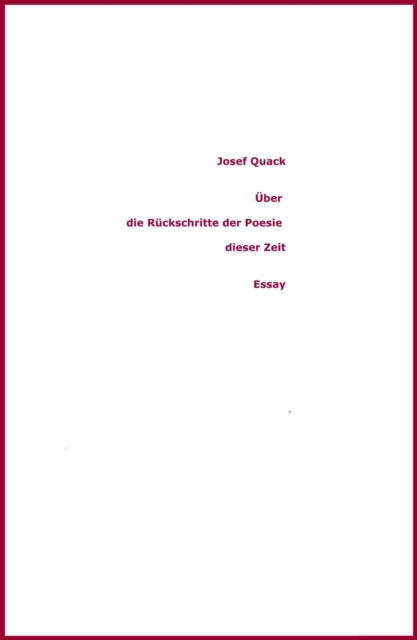 Über die Rückschritte der Poesie dieser Zeit