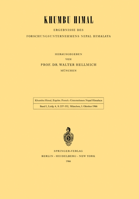 Khumbu Himal — Ergebnisse des Forschungsunternehmens Nepal Himalaya