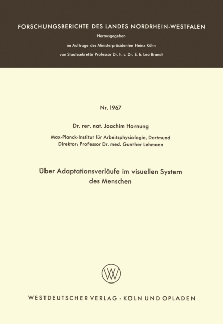 Über Adaptationsverläufe im visuellen System des Menschen