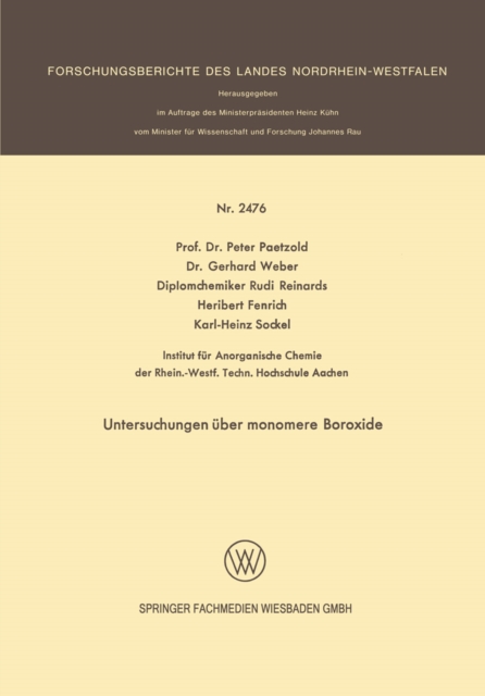 Untersuchungen über monomere Boroxide