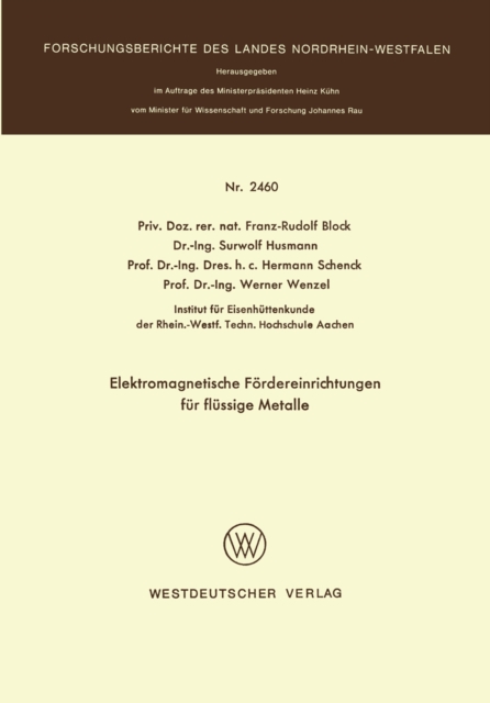 Elektromagnetische Fördereinrichtungen für flüssige Metalle