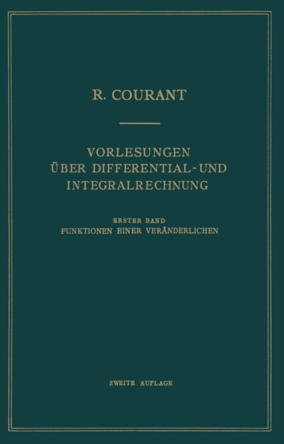 Vorlesungen Über Differential- und Integralrechnung