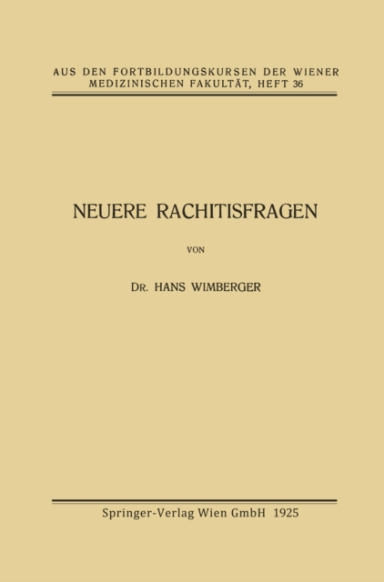 Neuere Rachitisfragen