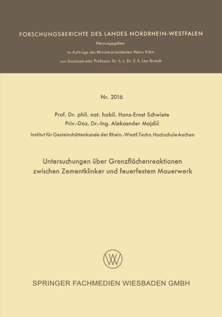 Untersuchungen über Grenzflächenreaktionen zwischen Zementklinker und feuerfestem Mauerwerk