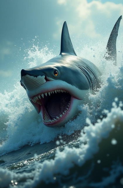 What aroused the shark's wrath?