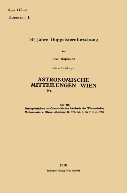 30 Jahre Doppelsternforschung