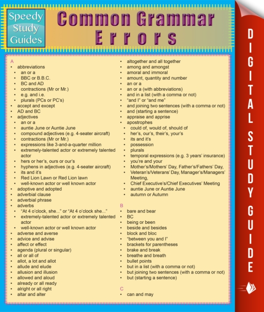 Common Grammar Errors (Speedy Study Guides)