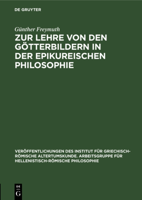 Zur Lehre von den Gotterbildern in der epikureischen Philosophie