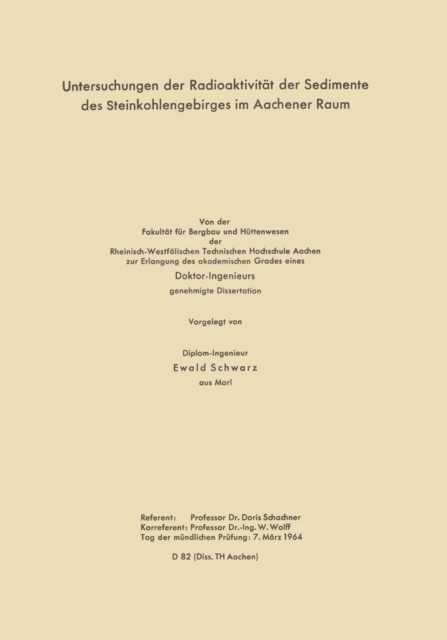 Untersuchungen der Radioaktivität der Sedimente des Steinkohlengebirges im Aachener Raum