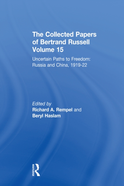 Collected Papers of Bertrand Russell, Volume 15
