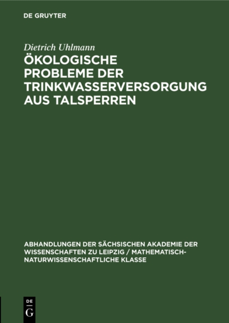 Okologische Probleme der Trinkwasserversorgung aus Talsperren