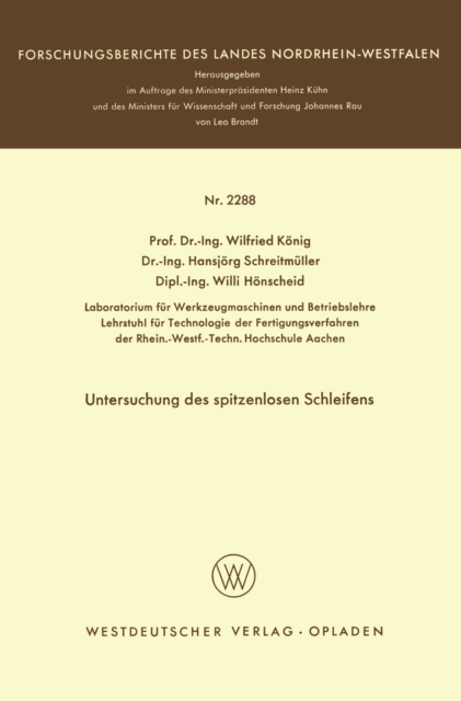 Untersuchung des spitzenlosen Schleifens