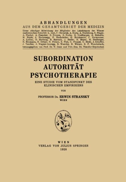 Subordination Autorität Psychotherapie