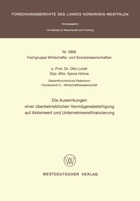 Die Auswirkungen einer Überbetrieblichen Vermögensbeteiligung auf Aktienwert und Unternehmensfinanzierung