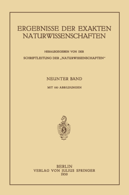 Ergebnisse der Exakten Naturwissenschaften