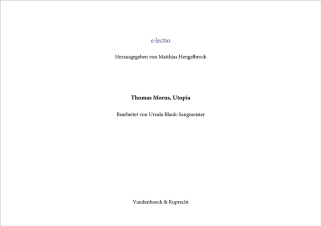 Thomas Morus, Utopia