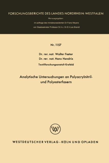 Analytische Untersuchungen an Polyacrylnitril- und Polyesterfasern