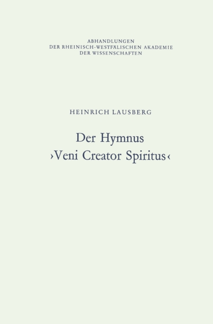 Der Hymnus ›Veni Creator Spiritus‹