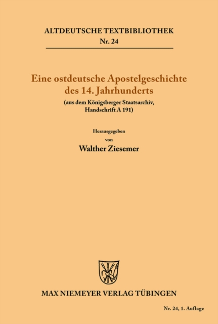 Eine ostdeutsche Apostelgeschichte des 14. Jahrhunderts