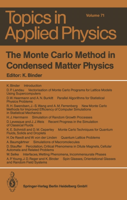 Monte Carlo Method in Condensed Matter Physics