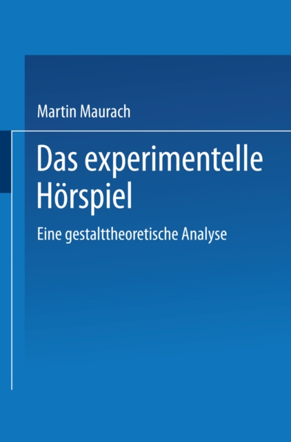 Das experimentelle Hörspiel