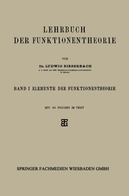 Lehrbuch der Funktionentheorie
