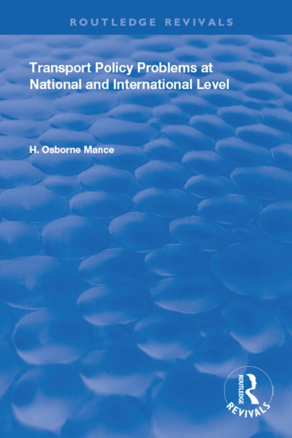 Transport Policy Problems at National and International Level