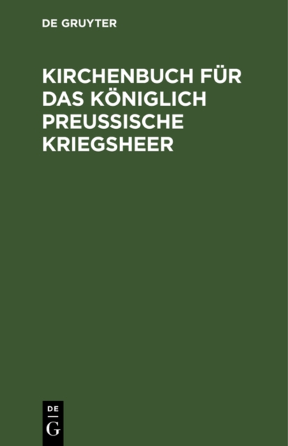 Kirchenbuch für das Königlich Preußische Kriegsheer