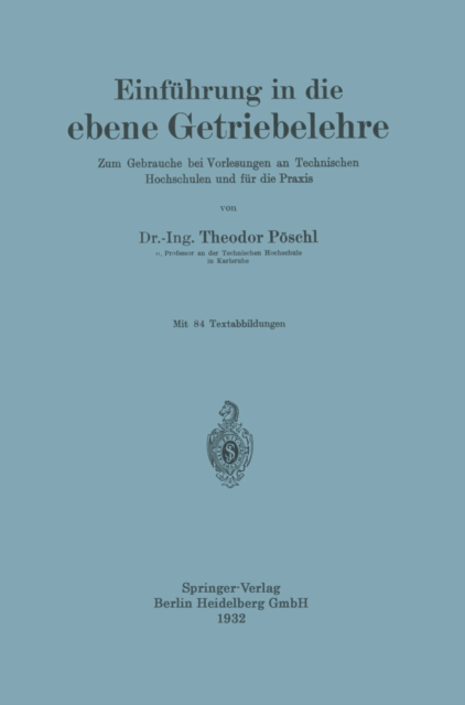 Einführung in die ebene Getriebelehre