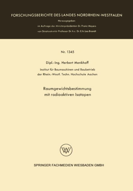 Raumgewichtsbestimmung mit radioaktiven Isotopen