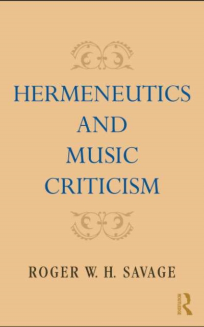 Hermeneutics and Music Criticism