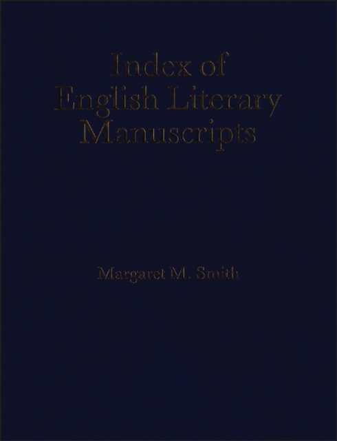Index of English Literary Manuscripts